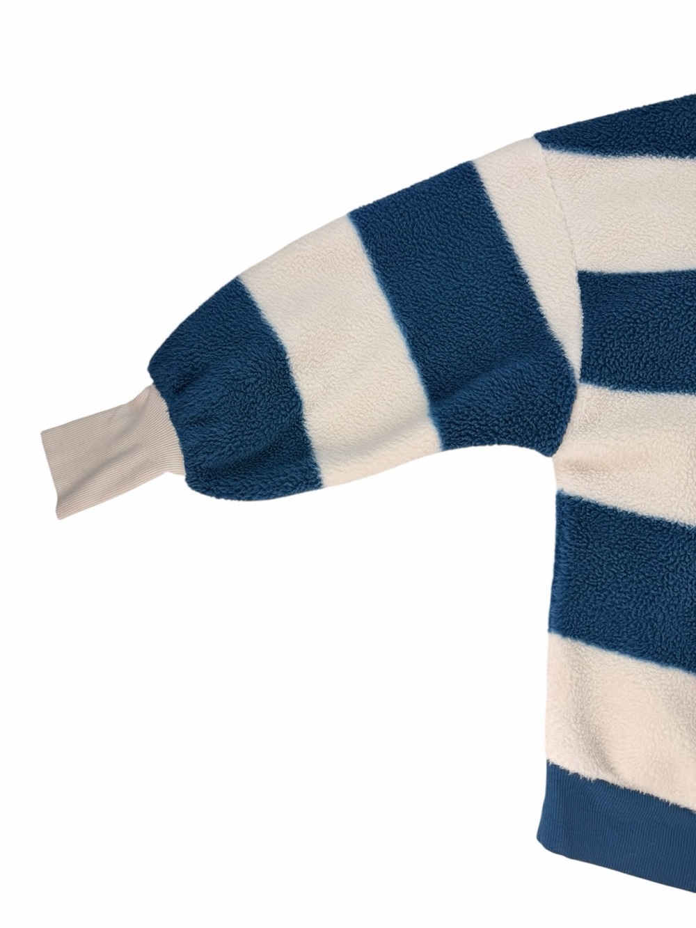 Anthropologie Maeve Women’s Cotton Sherpa Fleece Stipe Sweater Size Small - Picture 7 of 8